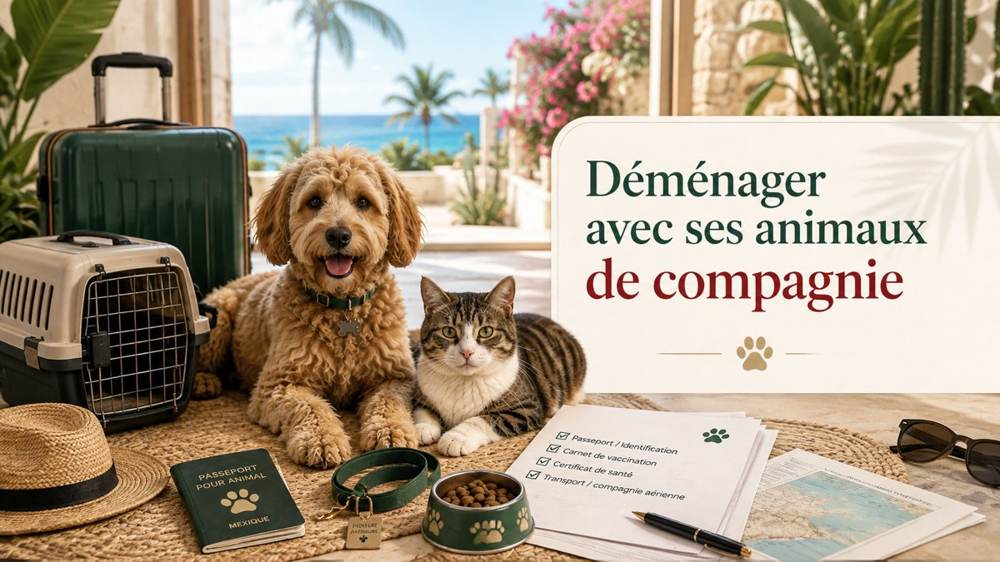 Déménager avec ses animaux de compagnie au Mexique : chien, chat et documents de voyage